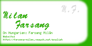 milan farsang business card